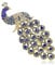 Oenothera Peacock Brooch, Damen BroscheEmaille Strass Silber Brosche, für Frauen Mantel Jacke Kleid Hut Schal, Schmuck Geschenke