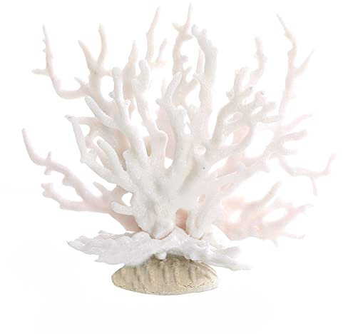 Hapihom Künstliche Aquariumpflanzen, Silikonornament, künstliche Koralle, Meeresbaum, Aquarium, Landschaftsbau, Dekoration, weiß