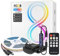 FCOB COB 12V Kit Flexible Alta Densidad Luz LED Blanco Frío 6000K 5M/16.4FT 320LEDs/M 8mm Ancho con RF14 Key Regulable Controlador Adaptador de CA FOB CRI90 + Tira de LED para DIY Hogar Decoración