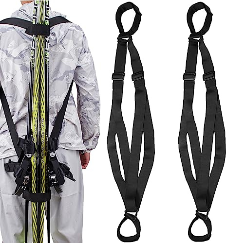 MOPHOEXII Ski and Pole Backpack Carrier Strap | Effortlessly Transport Your Ski Gear Everywhere You Go | Great for Families