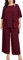 Hanna Nikole Hosenanzug Damen Große Größen Komfortabel Gefüttert Festlich Hosenanzug Elegant Hohe Taille Sommer Vintage 2-Teiliges Set Party Cocktail Hochzeit Lange Hose Weinrot 48