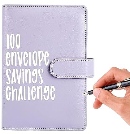 PW TOOLS 100-Umschläge-Challenge-Ordner, Geld-Organizer, 100-Umschläge-Spar-Challenge-Ordner, A5-Budgetordner, Sparbuch mit Geldumschlägen, Budgetbuch für Budgetplaner und Geldsparen