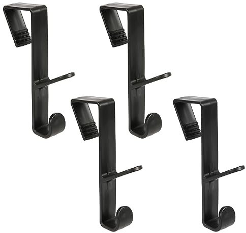 NQEUEPN 4 Piezas Sobre los Ganchos de la Puerta, Colgador de Puerta Multifuncional Ganchos de Puerta de Armario de Plástico Ganchos en Forma de S para colgar Ropa de Toalla de Bata (Negro)