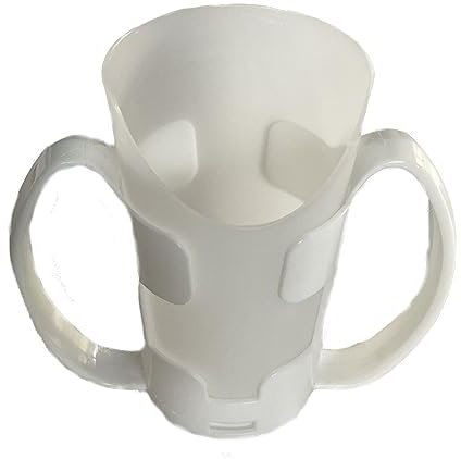 Pflegehome24.de Trinkbecher mit Nasenausschnitt und Halter (TRANSPARENT)