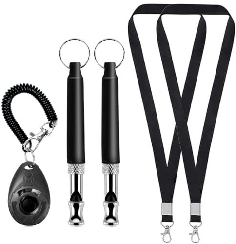 JSKWIKE 2 Pcs Hundepfeife Hundepfeife um das Bellen Nachbarhund zu stoppen Einstellbare Ultraschall leise Hundepfeife Professionelle Rückruf Hundetrainingspfeife mit Lanyard