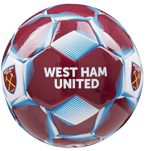 West Ham United F.C. Ballon de Foot Taille 3, 4 ou 5, Ballon Officiel du Club, Idée Cadeau pour Fan de Foot (Bordeaux, Taille 5)
