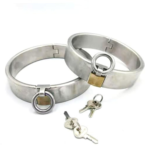 preni Schweres abschließbares O Ring Edelstahl-Sexhalsband, Höhe 3,2 cm Metallhalsband SM-Bondage-Halsbänder O Ring Fesselspiel Fetisch-Sklave Sexspielzüge für Männer und Frauen,11.7cm
