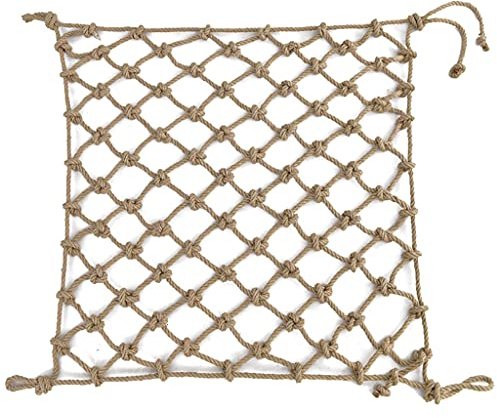 amhea Hanf Seil Net Zaun Netz Hanf Seilnetze Klettern Leiter 10mm * 12cm Seil Jute Weberei Netto Kind Sicherheit Netto Klettern Seil Net (Color : 10mm-10cm, Size : 2x4m(6.56X13.12ft))