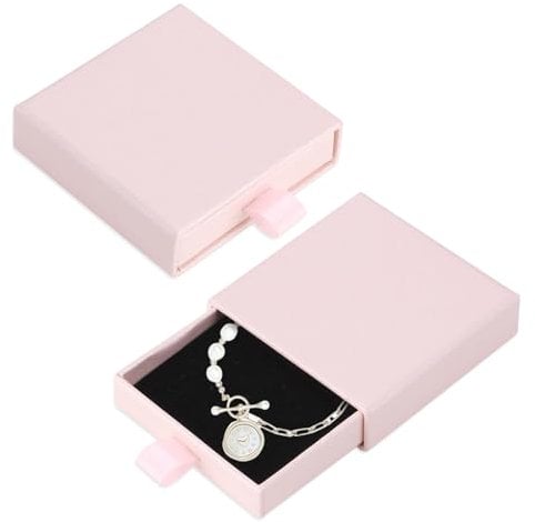 BIVOFU 1 Pezzo Confezione regalo per gioielli Scatole Regalo - Confezione Elegante per Collane, Orecchini e Anelli - Conservazione Sicura e Presentazione Raffinata - Dimensioni 9 x 9 x 1,7 cm