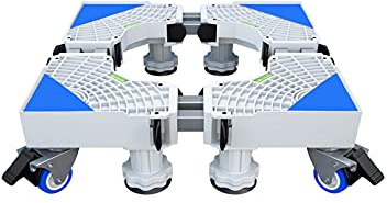 Rollenscheibe für tragbare Waschmaschine Multi-Functional Adjustable Base with 4 Mobile Case Roller Trolley for Washing Machine, Dryer And Refrigerator Telescopic Length/Width 52-66cm Universal Fridge