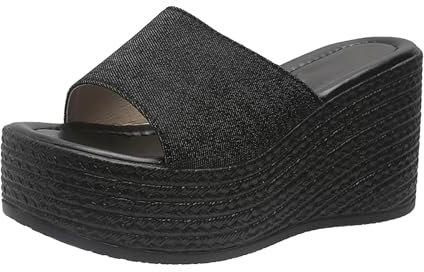 Sandali Da Donna Con Zeppa Infradito Estiva Elegante Mare Flip Flop Da Casa Ciabatte Casual Antiscivolo Sneakers Slippers Pantofole Leggera Comodo Plateau Piscina Slip on Punta Aperta Spiaggia