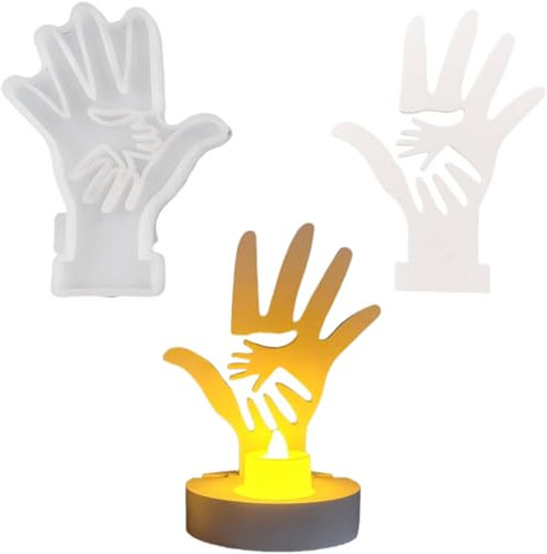ALEFBET Silikonformen Gießformen Kerzenhalter, Neue Ideen Silikonform Kerzenhalter, Kombiniert Silikon Gießform Kerzenhalter, Gipsformen zum Gießen (Einsatz - Hand)