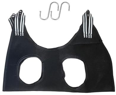 YATEICBC 1 Stück Hängematte für Haustiere, Katzenpflege-Tasche, Hundepflege-Hängematten-Set mit S-Haken für die Hunde- und Katzenpflege (Schwarz, S)