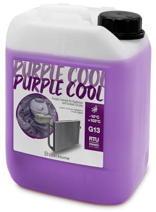 ErrecHome Purple Cool, Liquido Radiatore Viola -10°C/+103°C, antigelo G13 con pacchetto additivi Glicerina, Pronto all’uso, 5 Litri