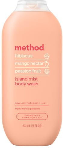 Method Island Mist Shower Gel Hibiscus Notes + Mango Nectar + Passion Fruit 48ml Clear 450ml (Pack of 1)