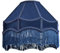 Handmade Victorian Empire Pendant Lamp Shade in Midnight Blue Velvet with Embroidered Trims and Tassels | 30cm x 19cm | for Pendant Floor or Table Lamp by Happy Homewares