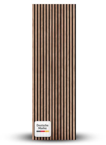 LAGELLA® Akustikpaneel 240 x 60 cm – 1,44 m² – Wandverkleidung mit Akustikfilz & Holzlamellen | Schallabsorbierendes Wandpaneel für Wohnzimmer, Büro, Studio, Gardarobe | Honigbraun – inkl. Schrauben