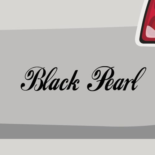 Stickerfreaks Aufkleber - Black Pearl Handschrift Spruch - Sticker, Folienaukleber für Auto, Motorrad, Fahrrad, Laptop, LKW (10x2cm | Schwarz)