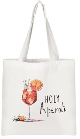 Marjoramy Aperol Spritz Tasche,Holy Aperoli Jutebeutel,40x35cm,Baumwolltasche, Einkaufsbeutel, Tote Bag, Aperoli Geschenk,Umweltfreundlich,Perfekt Geschenk Für Beste Freundin,Mädchen