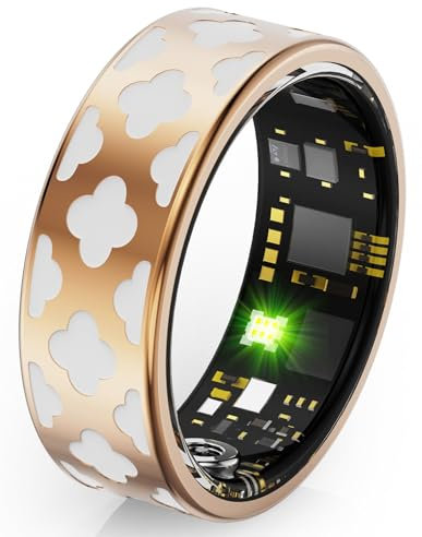 findtime Smart Ring Heart Rate Monitor Sleep Tracker Blood Pressure Ring Blood Oxygen Fitness Tracker Pedometer Step Counter Calories Fitness Ring Waterproof Health Smart Rings for Women Ladies