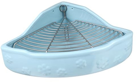 YARNOW Kaninchen Keramik Toilette Bettwäsche Toilettenschüssel Töpfchen Haustier Meerschweinchen Chinchilla Kaninchen Käfig Behälter Blau Keramik