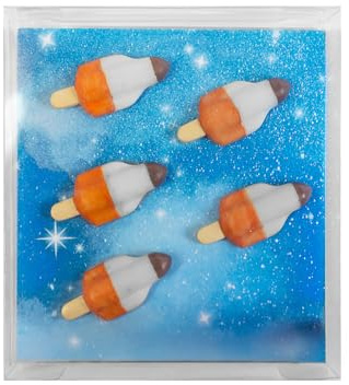 Kraftheld | 5er Set Deko-Magnete Rakete | Raketen-Magnete, Weltraum | bunt, dekorativ, farbenfroh | Kühlschrankmagnete in Form von Tieren | Magnet-Deko als Geschenk