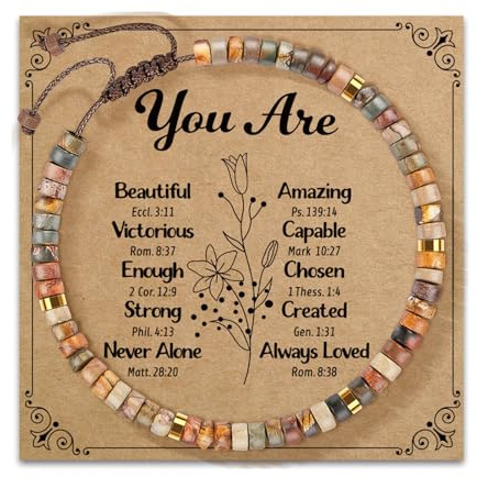 MHADBKH Verstellbares Armband mit einzigartigen Designs und Segenskarte, tragbar, für Geburtstagsgeschenke, in verschiedenen Farben, A HUGS, Stein, Kein Edelstein