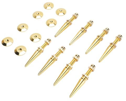 Jectse Copper Speaker Isolation Spikes Set, Height Adjustable for Subwoofer Turntable, 8 Shockproof Speaker Feet for Music Lovers