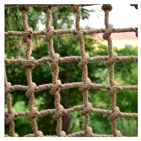 Hanfseilnetz for Kinder, Klettersicherheit, Baumhaus- und Spielplatzschutz, Robustes Netz (8/10 mm)(10mm/10cm,2 * 2m)
