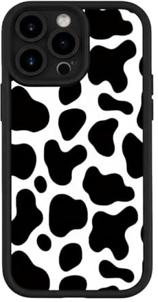 Cute Black White Cow Print Pattern Phone Case for iPhone 11 Pro Max, Black | Soft TPU, Slim Fit, Anti-Slip, Non-slip Grip, Shockproof Protective,Raised Edges for Screen & Lens, for Women Men