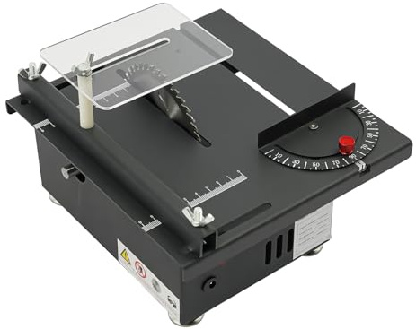 Mini Tischkreissäge mit 7-Gang-Getriebe, 200 W Tischkreissägen Multifunktions-Tischkreissäge Einstellbare Schnittwinkel, Table Saw für DIY-Werkstätten und Handwerk