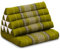 livasia Thaikissen mit 1 Auflage - 75x50x8cm - Dreieckskissen mit Sitzkissen, Keilkissen mit Kapok, Rückenkissen faltbar, Thaimatte zum Klappen, handgefertigt, Meditationskissen (Grün)