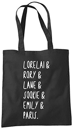 clothinx Gilmore Club Fanartikel mit Serienmotiv deiner Lieblings Girls aus Stars Hollow - Tasche 100% bio fair Schwarz