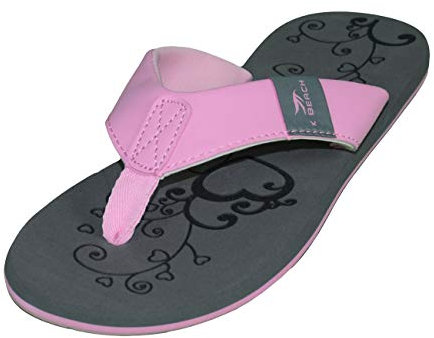 MADSea Damen Zehenstegpantolette Beach Woman | Zehentrenner Flip Flop Thong Sandale Badelatschen | Sommer Strand, grau/rosa, 40 EU