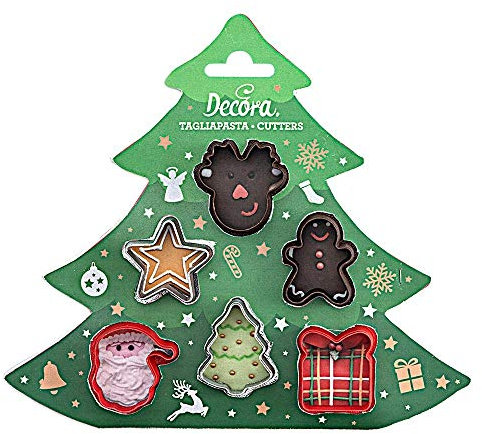 DECORA COD. 0255097 KIT 6 MINI EMPORTE-PIÈCES EN PLASTIQUE DECORATIONS DE NOEL