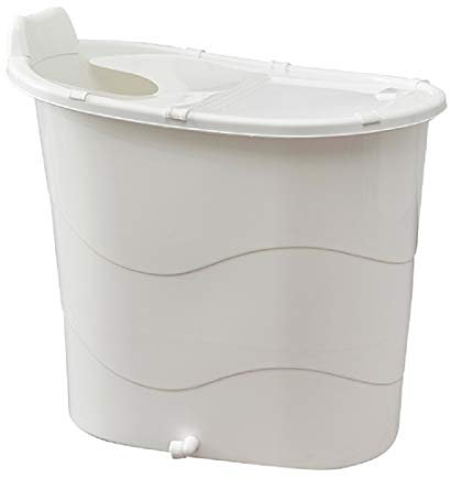 Badewannne Reisebadewanne freistehend Campingbadewanne mobile Babywanne Kinderbadewanne Outdoor bath tube (90x58x82cm, Weiß)