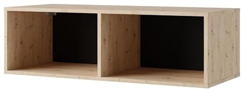 Mirjan24 Wandregal Calabrini BR15, Hängeschrank, Schweberegal, Hängeregal, Regal, Ablagen, Wohnzimmer, Schrank, Farbauswahl (Eiche Artisan)
