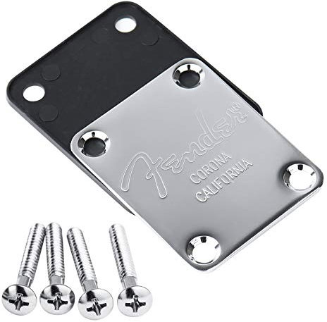 geneic Plaque de manche et vis pour guitare électrique Stratocaster Tele S T TL – Chrome ou noir