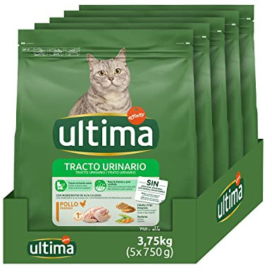 Ultima Tracto Urinario Pollo, Comida seca para gatos, Pack de 5 x 750g, Total 3,75kg