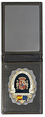 ECOMMUR Cartera + Placa Seguridad privada | Cartera de Polipiel identificativa con Chapa/Insignia para decoración, coleccionismo y atrezzo…