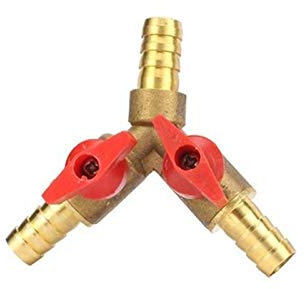 MANHONG Tubo Flessibile da Giardino con connessione Rapida 8 / 10mm Hose Barb ay Tre Vie in Ottone spento valvola a Sfera Garden irrigazione Raccordo connettore 'Adattatore 1 Pc (Color : 8mm)