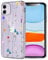 Unov Case Compatible with iPhone 11 Case Clear with Pattern Slim Protective Soft TPU Bumper Embossed Design 6.1 Inch (Floral Art)