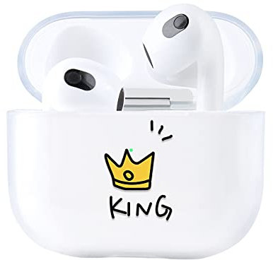 AKABEILA Hülle Kompatibel mit Apple AirPods 3 Hülle Case Silikon Transparent Durchsichtig AirPods 3rd Generation 2021 Schutzhülle Frontseite LED Sichtbar