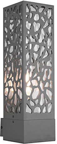 Trio Leuchten Außen Wandleuchte Cooper 207360142, Edelstahl Anthrazit, Kunststoffeinsatz transparent, exklusiv Leuchtmittel 1x E27