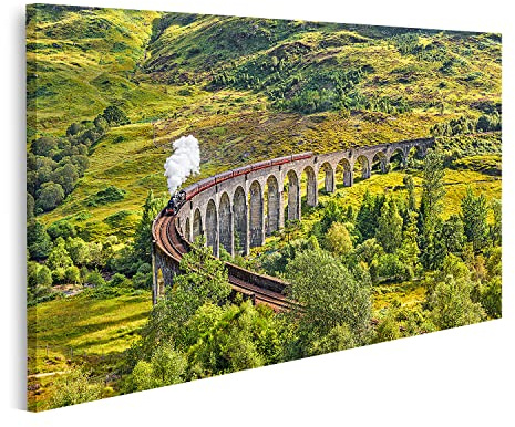 islandburner Bild auf Leinwand Glenfinnan Eisenbahn Viadukt Schottland Dampf Zug Jacobite Bilder Wandbilder Poster
