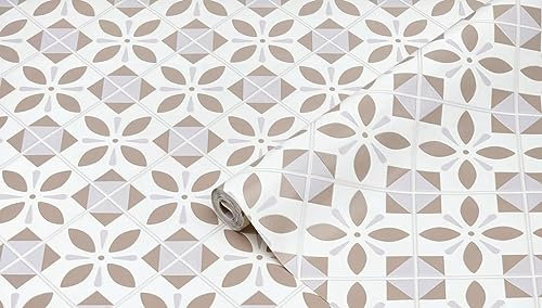 d-c-fix Wandbelag Ceramics - Wandtapete Fliesentapete Fliesenspiegel Tapete Design Renovierung Upcycling Wand Küche Bad Schlafzimmer Wohnzimmer Waschküche - Oriental Element 67,5 cm x 4 m
