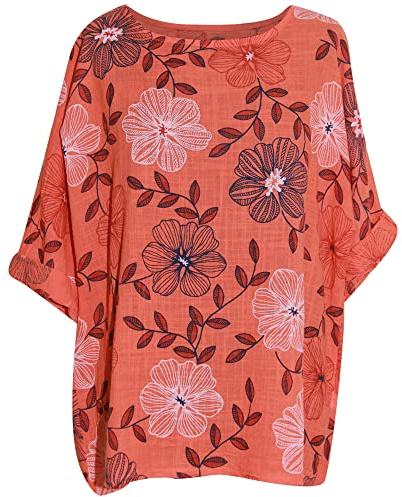 Storm Island Women Trendy Crop top Ladies Floral Italian Rolled up Sleeves Casual wear Summer Fashion Shirt Size 10-18 UK