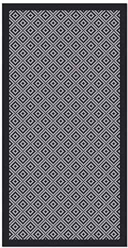Panorama Vinyl Teppich Küche Lounge - Verschiedene Größen - (Inka Schwarz 160x230 cm)
