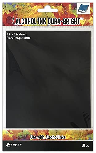 Tim Holtz Alcohol Ink Dura-Bright 5X7 10/Pkg-Black Opaque Matte