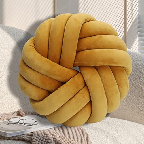 GYCS Knot Cushion, Soft Plush Cushion, Knotted Cushion, Decorative Cushion for Sofa, Bed, Decorative, Knot Cushion, Throw Cushion for Home Decoration, Bedroom, Couch,Schokolade,35cm
